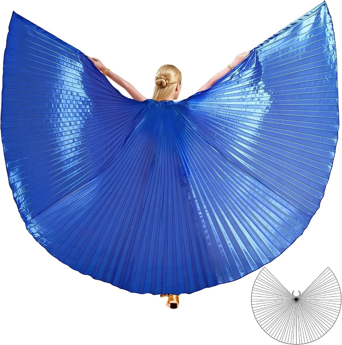 Unisex Isis Wings voor Belly Dance en Halloween, Cape met Stokken voor Carnaval en Cosplay Feestjes