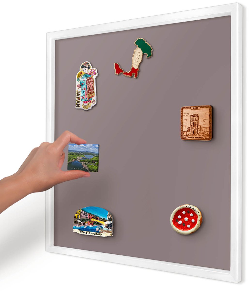 Artprintcave Roze Magneetbord mit Witte Lijst - 50x50 cm - Asbruin Magneet Bord mit Frame - Minimalist Magneetbord Voor Keuken - Achtergronden En Patronen
