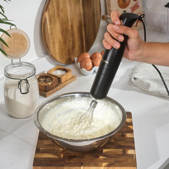 Handmixer Set - Keukenmixer Hakmolen - Voedsel Bereiden - 3-in-1 Multifunctioneel - 500 ml Kom - Zwart Goud — afbeelding 4