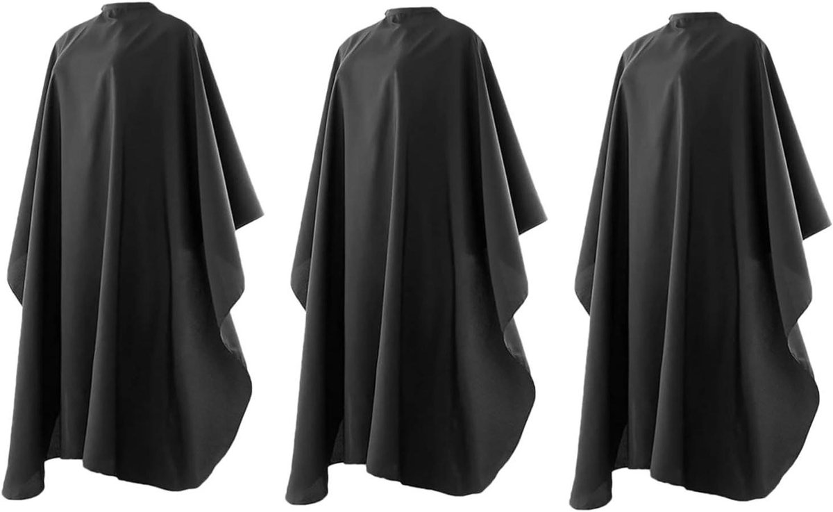 Kapperscape Set - Haarstyling Cape - Haarknippen en Kleuren - Verstelbare Drukknopen - 150 x 120 cm - Zwart