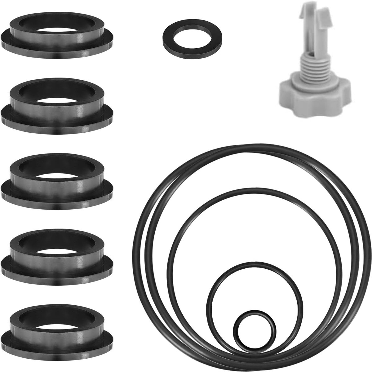 Complete set van 12 vervangingsonderdelen voor zandfilterinstallatie, inclusief luchtuitlaatklep en O-ringen, ideaal voor zwembadaccessoires en onderhoud