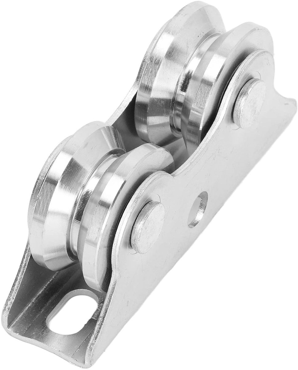 Groove wheel, V-shaped double bearing caster with bracket stainless steel for heavy duty reverse rail rolling sliding - ShopVlot