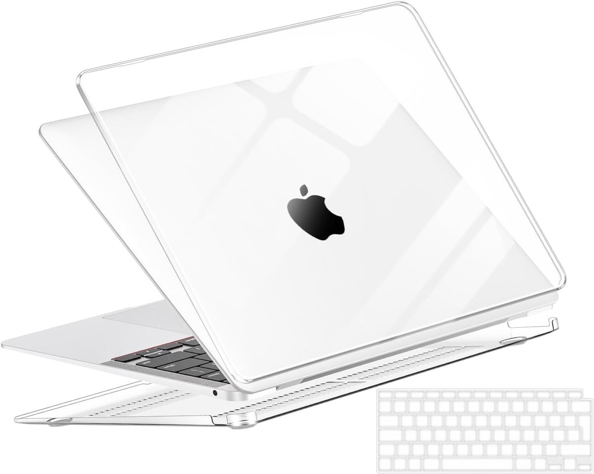 SnelShoppen - MacBook Air 13 Inch M1 Case, Crystal, Rigid Beschermende Hoes, Ultra Dun TPU Toetsenbordcover, Geschikt voor A1932 A2179 A2337 (M1)