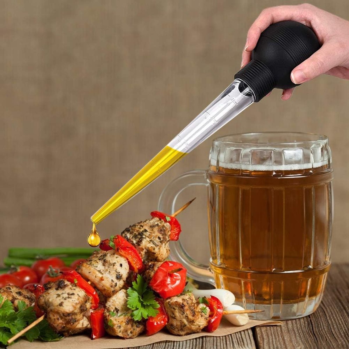 Kalkoen Baster Met Borstel Inclusief Marinade Injector Naald En Borstel Voor Eenvoudig Schoonmaken, Kalkoen Olie - ShopVlot