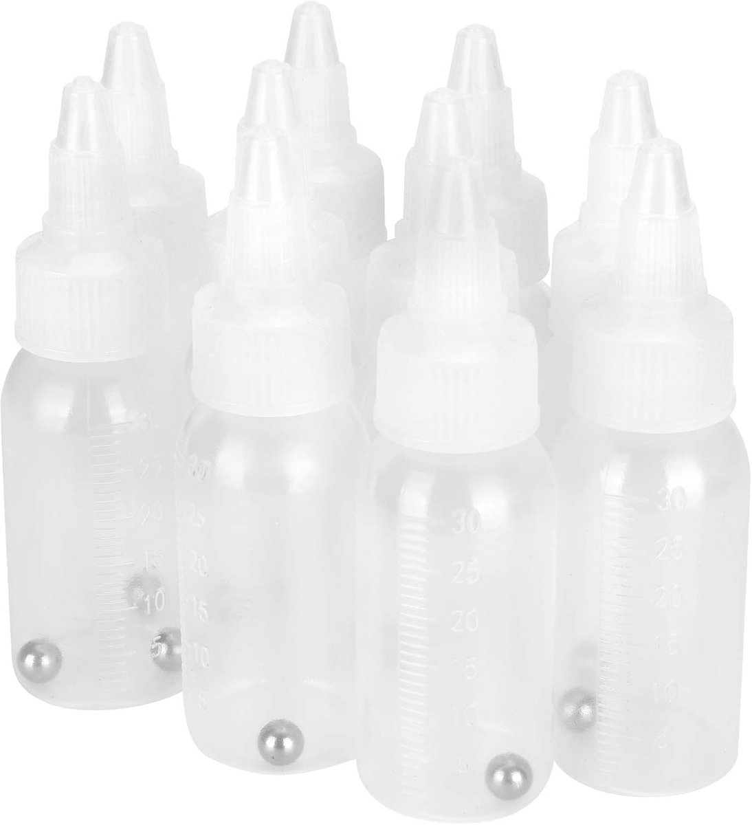 SnelShoppen - Lege Airbrush Flessen 30ml, Perfect voor Verf en Pigment, Inclusief Roestvrijstalen Kogel, Ideaal voor Hobby en Professioneel Gebruik
