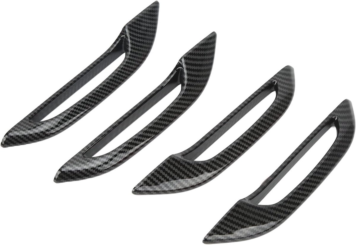 SnelShoppen - 4 Delen Deurhandgreep Beschermhoes Antivries Carbonfiber Stijl Vervanging voor Tesla Model 3 Y