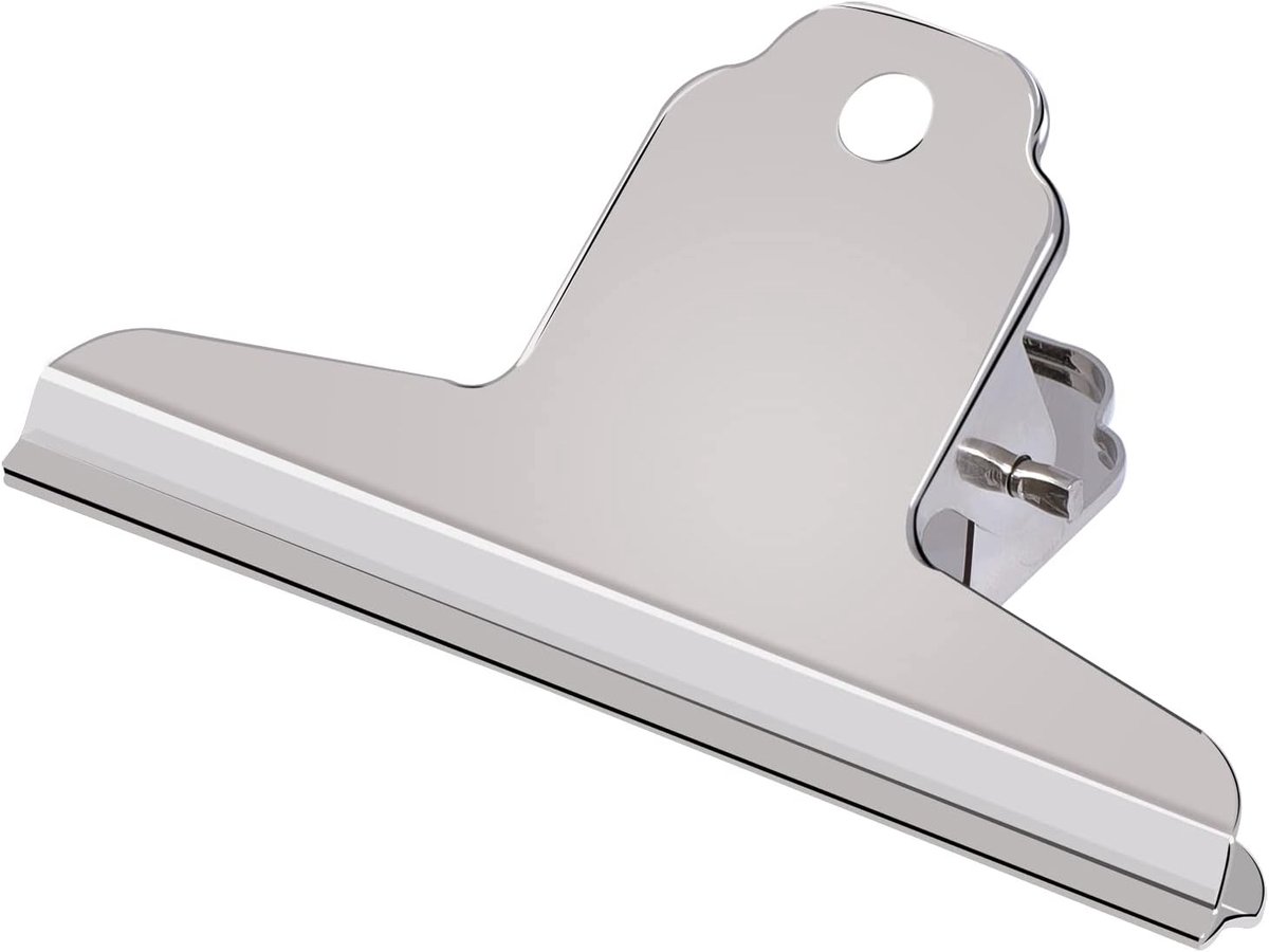 SnelShoppen - 12 Stuks Metal Bulldog Clips 76mm, Grote Binderclips, Roestvrij Stalen Klemmen, Metalen Hinge Clips voor Thuis, Kantoor en School