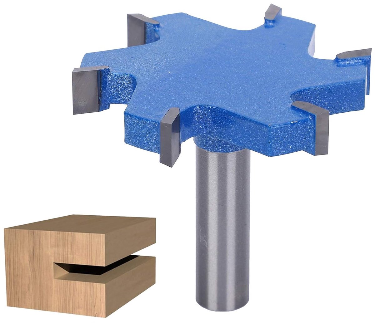 6 Edge T Type Planer Chisel, Carbide Planer Router, Slotting Cutter Router 12mm Shank Portable Woodworking Tool for - ShopVlot