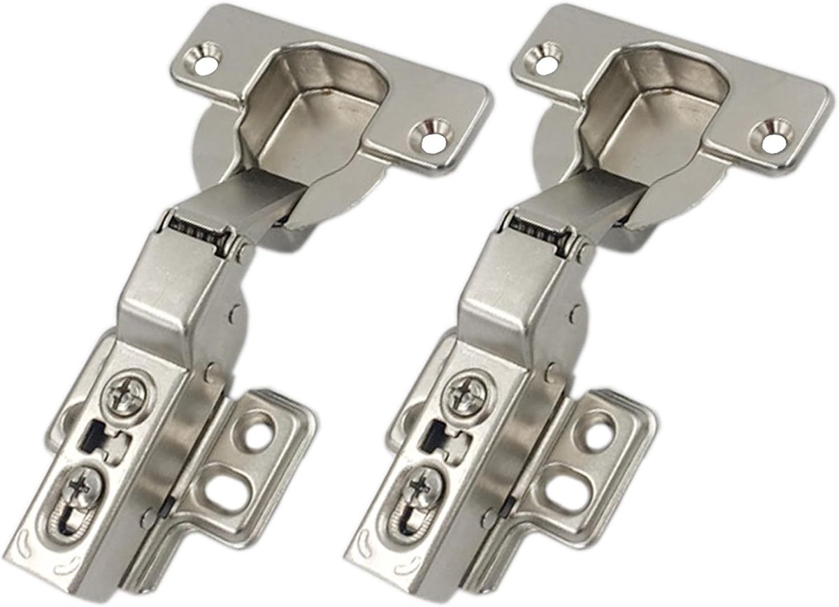 SnelShoppen - 95° Front Center Wanden 40mm Soft Close Scharnieren met Hydraulische Demper voor Keuken- en Kasten, Automatische Scharnieren, 2 Stuks