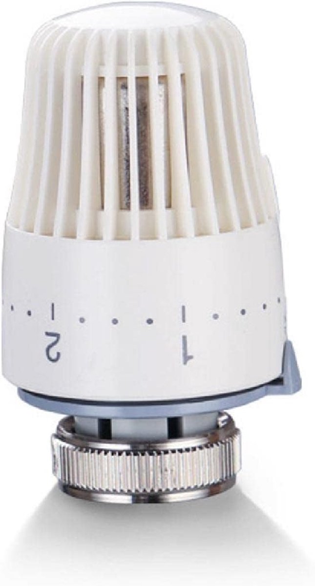 SnelShoppen - Thermostatische Radiator Kop - Cream Wit - Messing, Staal & Plastic - Geschikt voor M30x1,5 Radiator Ventiel - Voor 15mm Spool - Energie
