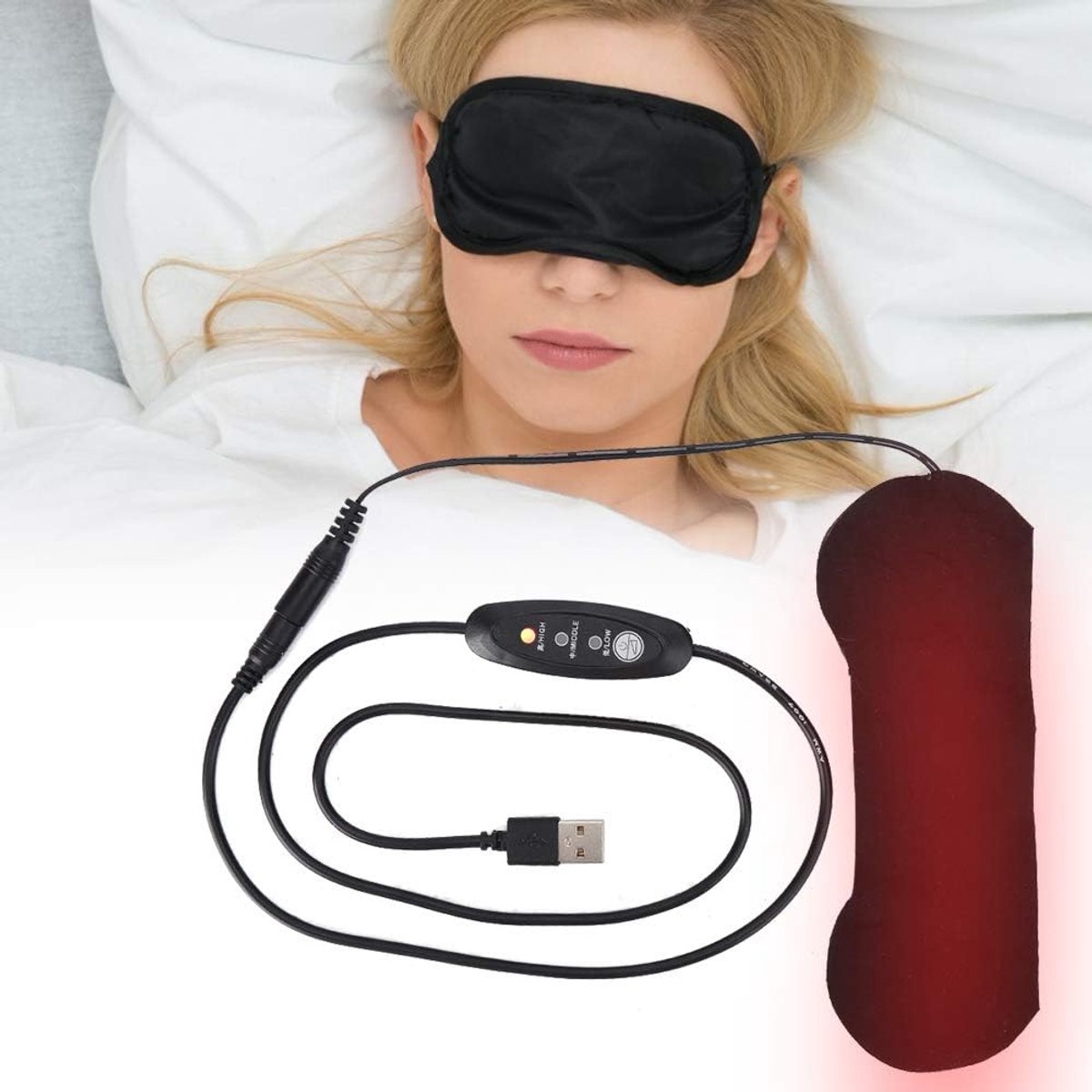Verwarmd Oogmasker - USB Verwarmd - Herstel bij Blefaritis en Droge Ogen - Verlichting voor Oogirritaties - SnelShoppen