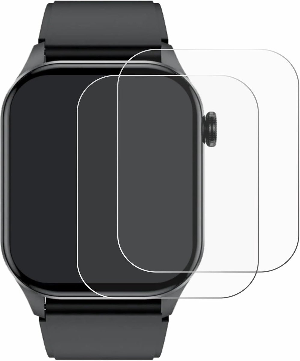 SnelShoppen - 2 Stuks Screen Protector voor Smartwatch T98 2.04" Beschermfolie Transparant, Anti-Kras, Vingerafdrukbestendig, Made in Duitsland