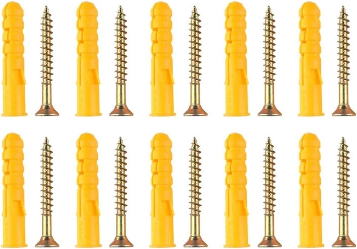 Expansieschroeven - Zelfborende pluggen - Muurbevestiging - Voor diverse materialen - 10 mm 10 stuks - Metaal