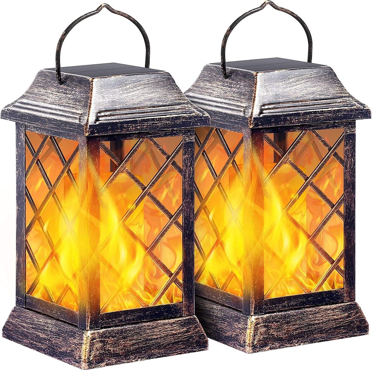 Solar lanterns 2 stuks - metalen kolibrie - waterproof - sfeervolle verlichting voor tuin - SnelShoppen