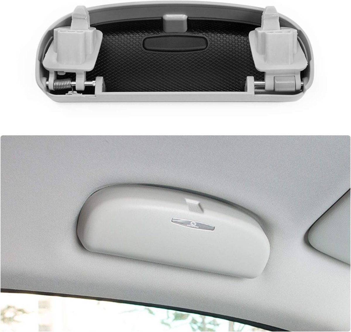 SnelShoppen - Zonnebril Houder Auto Accessoire voor VW Tiguan 2, Golf 7 7.5, Touran 5t, Passat B8 2016-2023 - Grijs, Ruimtebesparend, Stevig en Duurza