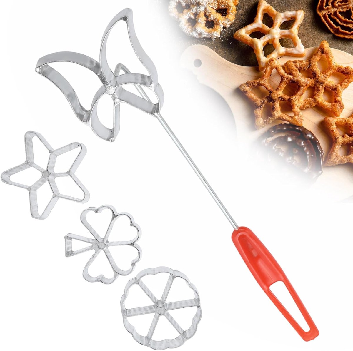 SnelShoppen - 4-delige Cake Mallen Set - Professionele Bakvormen voor Taarten, Cupcakes, Koekjes en Wafels - Duurzaam Aluminium - Perfect voor Feesten