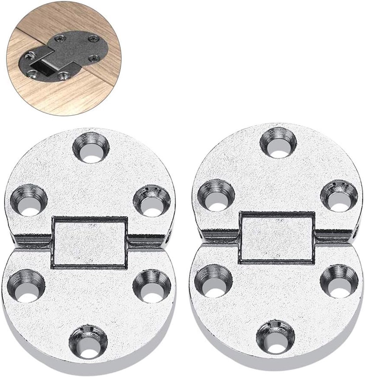 SnelShoppen - 2 Stuks Mini Zelfondersteunende Scharnieren 54x35x7mm van Zinklegering voor Vouwtafel, Laptoptable, Meubels, Duurzaam, Ovalen Hardware