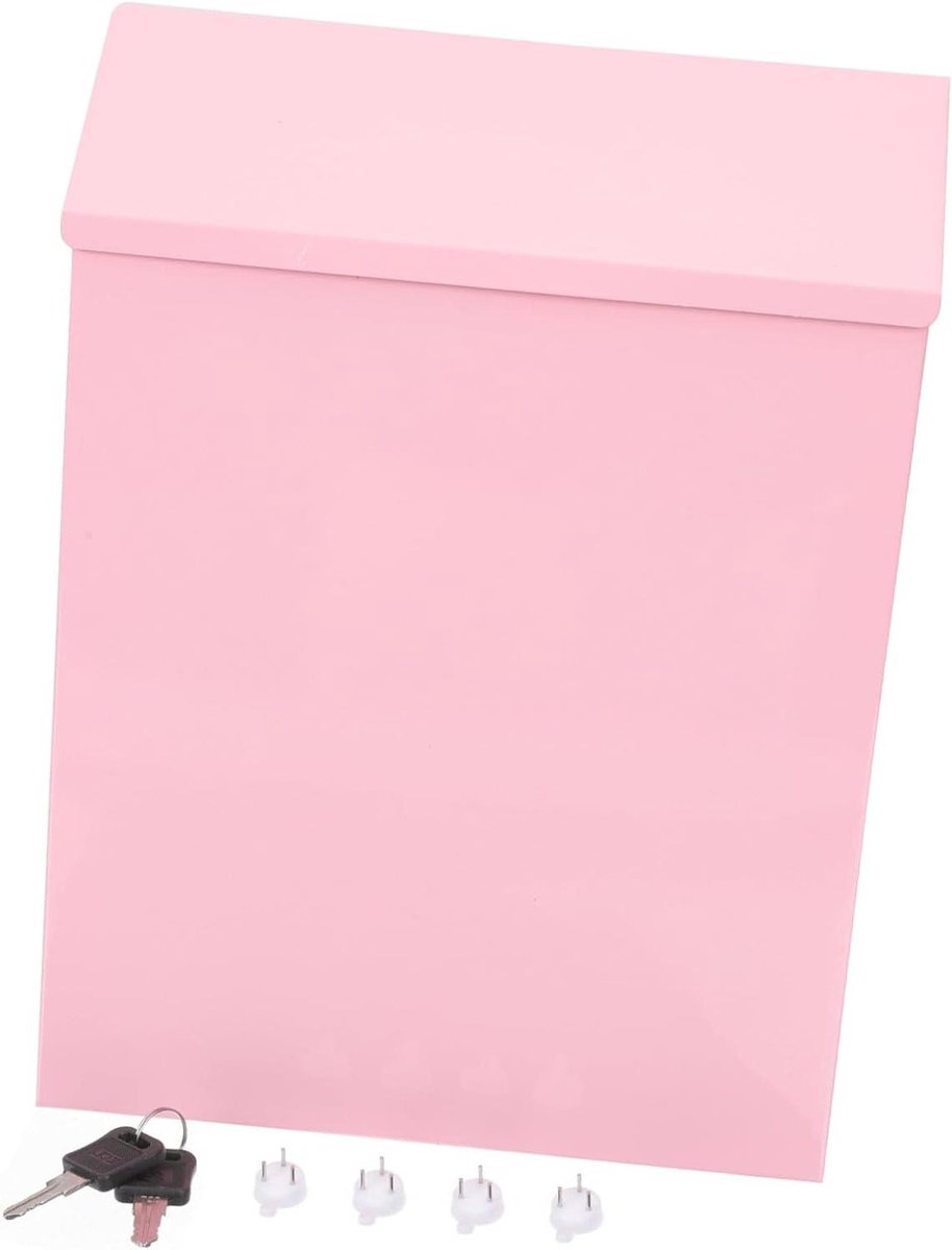 Brievenbus met Slot - Brievenhouder Muur - Post Ontvangen - Weerbestendig Ontwerp - 550 Gram - Roze