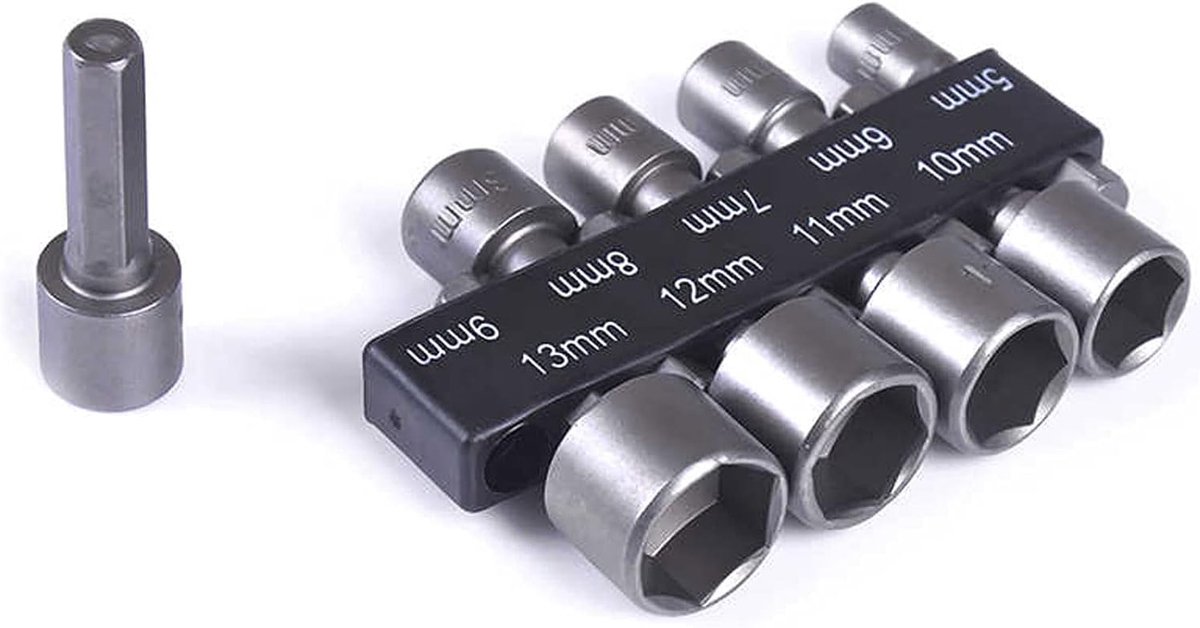RoserRose Set of 9 socket drill bits 5 to 13 mm, socket set for 1/4 inch hex shank drill, electric screwdriver and - ShopVlot
