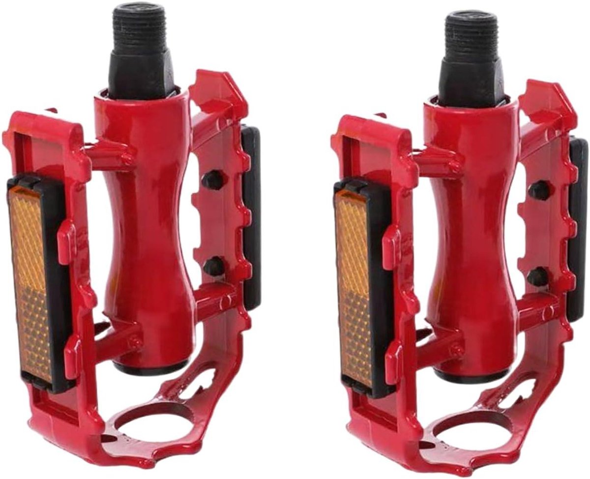 Mountainbike Pedalen - Fiets Pedalen - Outdoor Fietsen - Uitgehold Lichtgewicht Ontwerp - 17 x 17 x 7 cm - Rood