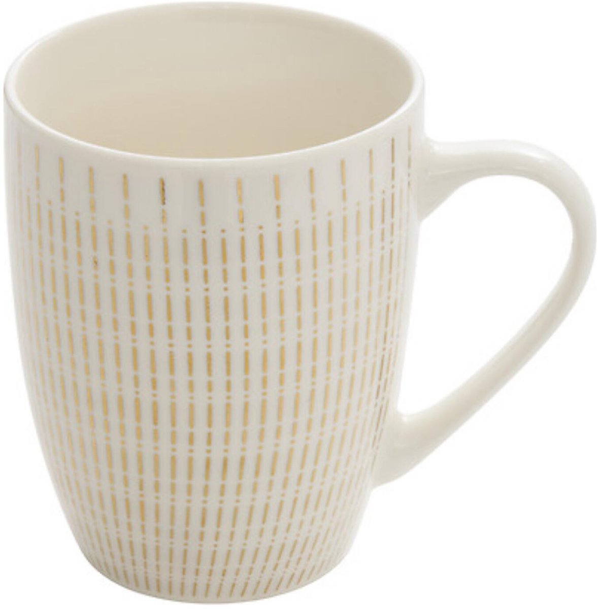 Secret de Gourmet koffie kopjes - Ancient Aswan - 1x stuks - wit/goud - 350 ml - mokken - keramiek - met stijlvol decoratie motief
