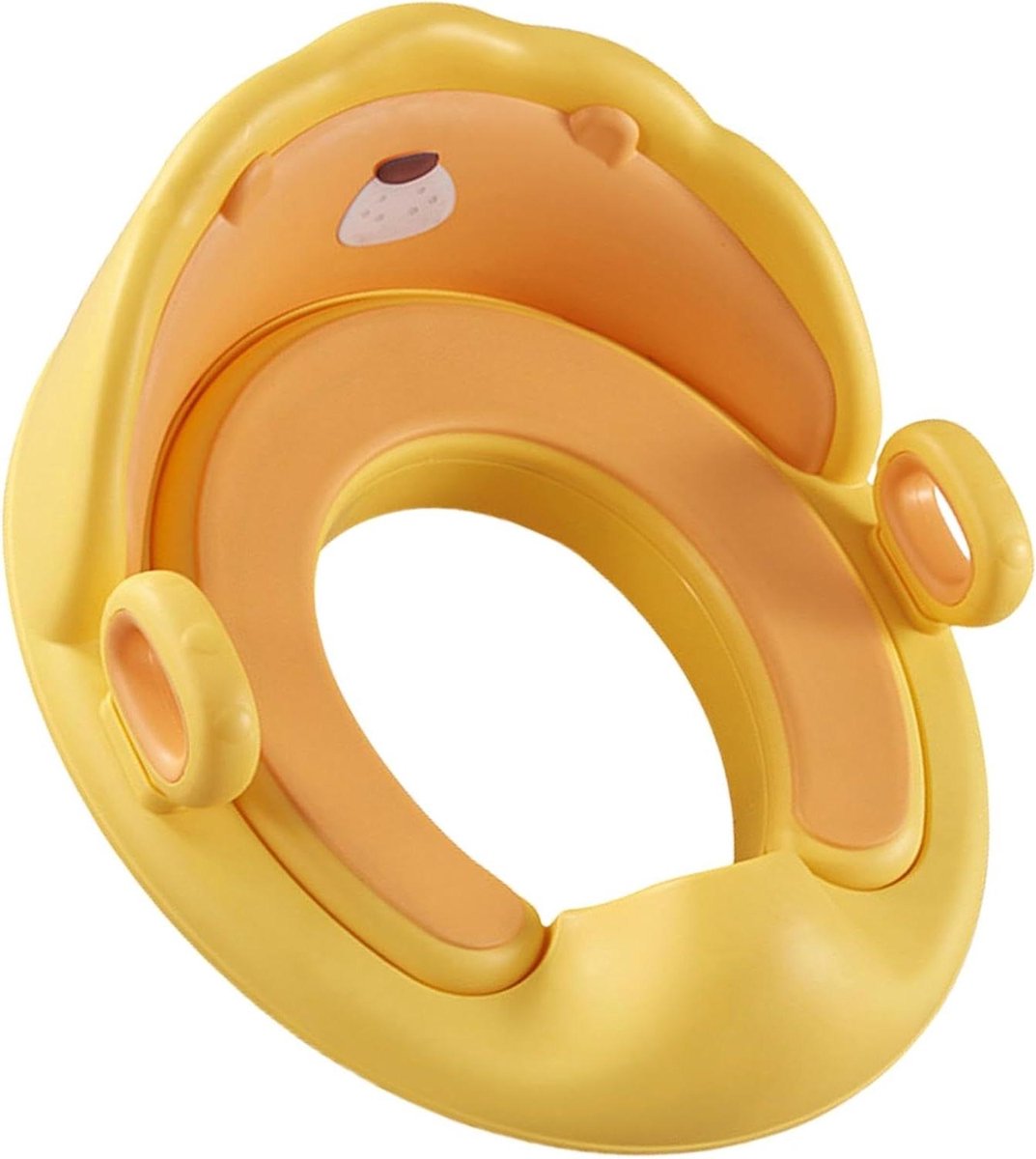 Kinder toiletbril - Potty trainer - Zindelijkheidstraining - Met rugleuning - 38.5 x 38.2 cm - Geel