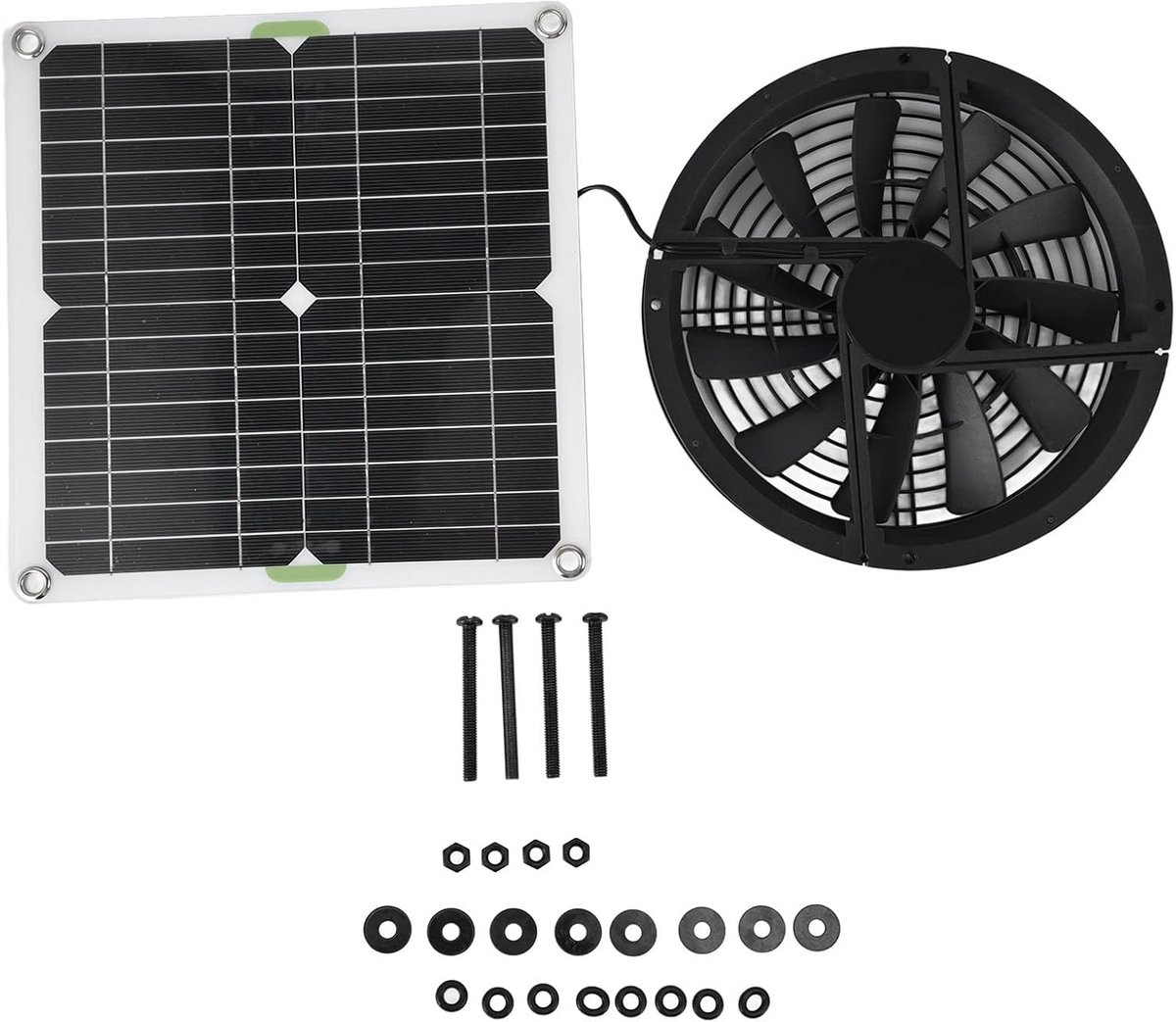 10 Inch 100 W Waterdicht Zonnepaneel, Ronde Ventilatiebehuizing op Zonne-energie, voor Kippenhok Kasschuur