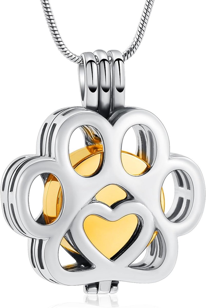 crematie sieraden voor as voor hond/kattenpoot roestvrij staal gedenker urn halsketting binnen mini val crematie sieraden vrouwen mannen