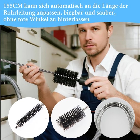 7 stuks afvoerreinigers, spiraal, afvoerborstel, spiraal, afvoerspiraal, reinigingsspiraal, buisborstel, afvoerreiniger voor afvoer keuken — afbeelding 2