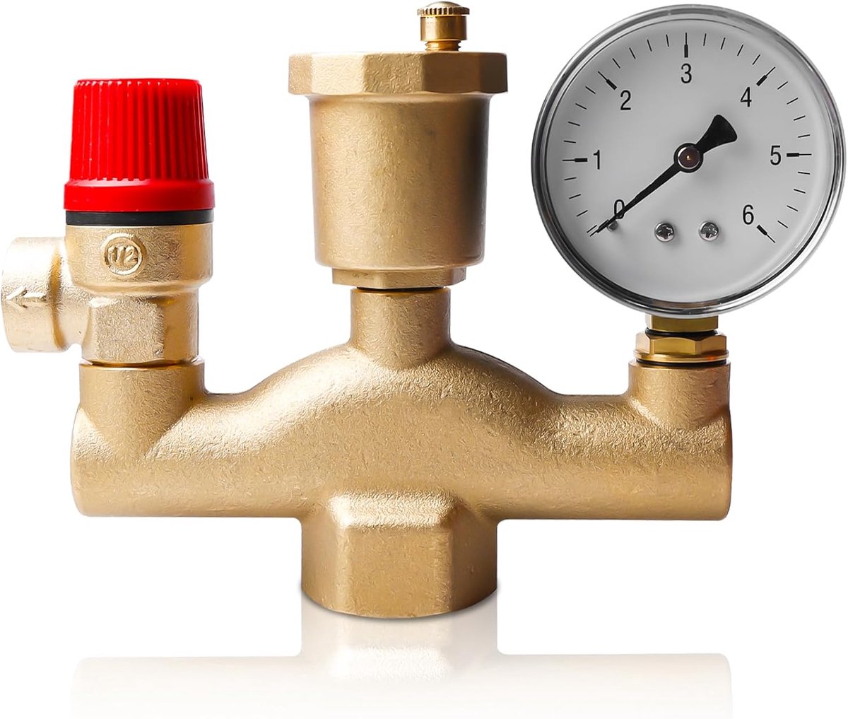veiligheidsgroep aansluitgroep en drukontlasting, lagedrukregelaar met manometer, veiligheidsgroep voor verwarmingsinstallatie verwarming 3 bar