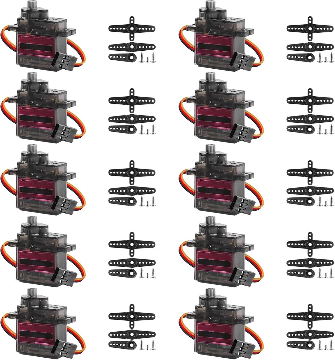 10 stuks servomotor metalen tandwielen: Servo volledig metalen transmissie 180 graden bestuurbare hoek, Servo microservomotor compatibel met, mini-motor voor modelbouw robot, arm