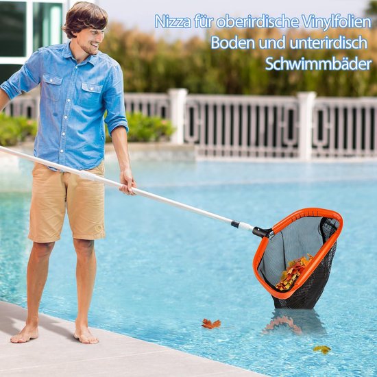Retina Zwembadschepnet (zonder staaf), reiniging voor bladeren, stabiele bladeren, aluminium teller, skimmer voor zwembad, bladeren en vuil voor reiniging, spa, vijvers — afbeelding 5