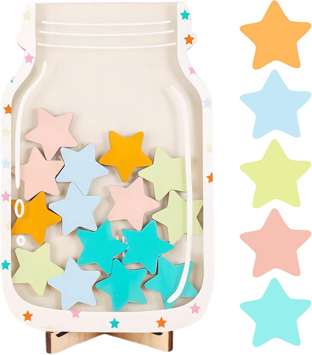 Beloningspot voor kinderen Houten beloningspot Beloningspotten en tokens Beloningstabellen voor gedrag van kinderen Sterpot
