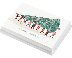 Kerstkaarten Box - Wenskaarten Kerst - Wensen Versturen - Met UNICEF Illustratie - 5 x 7.25 Inch - Multicolor