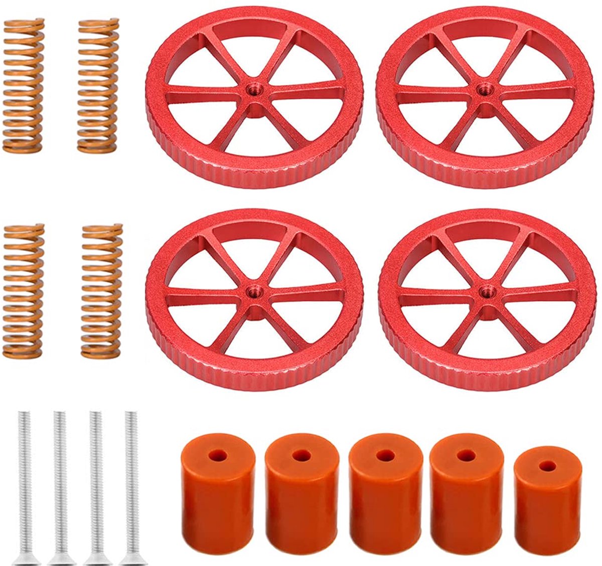 3 Bed Springs Leveling Upgrade Kit,4 Nivelleermoeren + 4 Verwarmd Bed Veren + 5 Siliconen Bed Nivellering Mounts voor 3D Printer Ender 3/V2/Pro/Ender 3 S1/Pro/Plus/Ender 3 Neo/Max Neo.