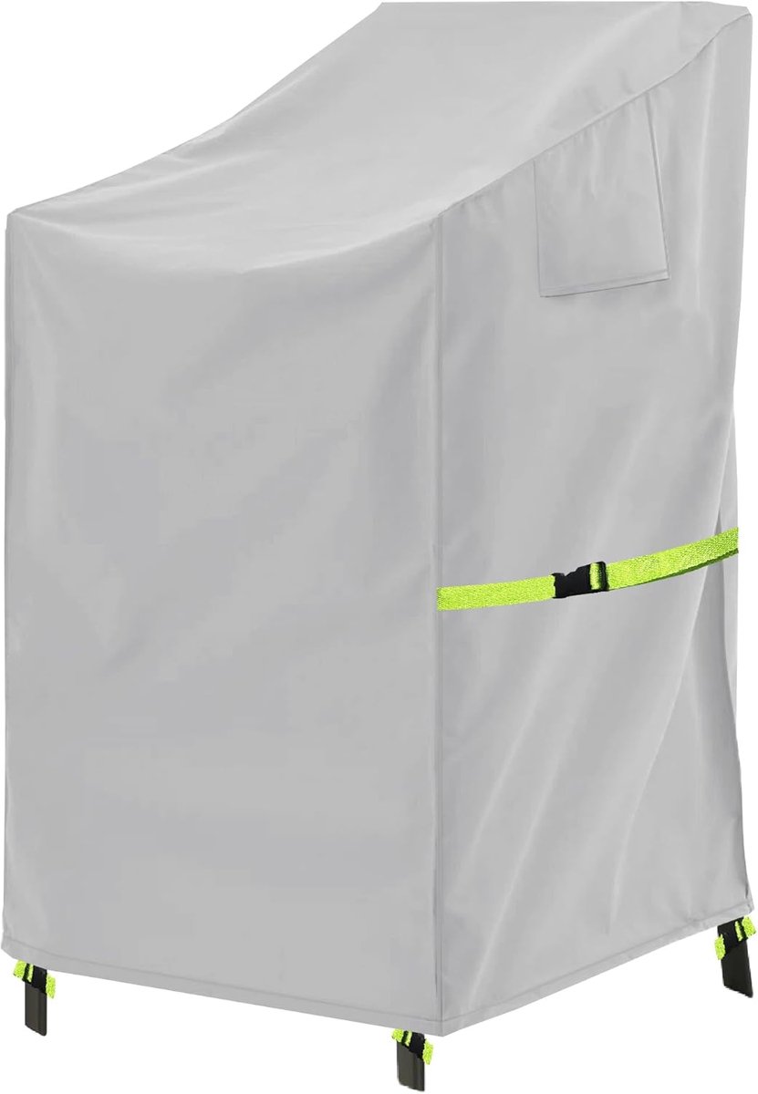 Stapelstoelhoes, waterdicht, zwaar belastbaar, 600D Oxford-stof, hoge rug, terras, buiten, stapelbare stoelen, bescherming met ventilatieopening, winddicht, anti-UV (71 x 91 x 80/1