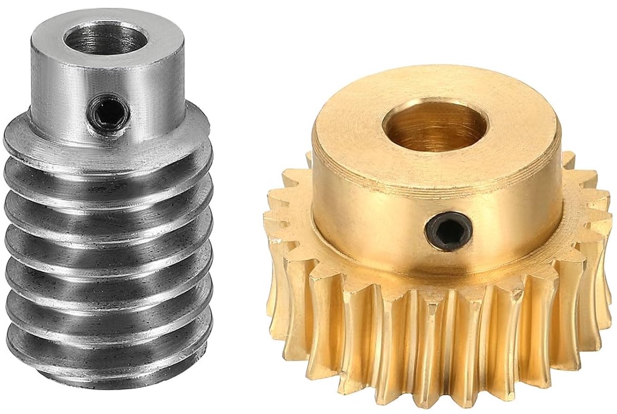 Worm Gear Set 25T 1 module 25:1 overbrengingsverhouding rechtsdraaiende aandrijving versnellingsbak wiel reduceerversnellingsbak deel (messing tandwiel 8mm boring #45 stalen stang 5mm boring