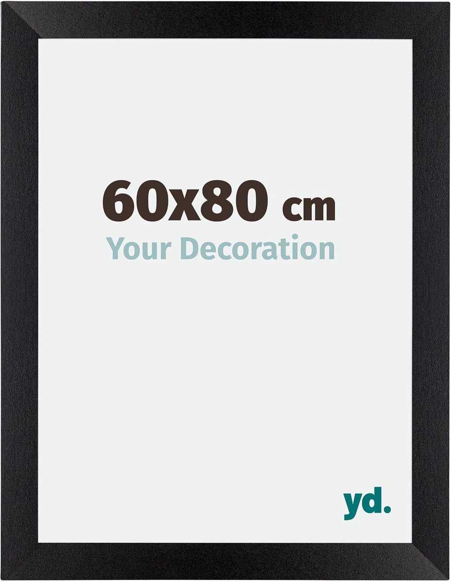 Fotolijst 60x80 cm - Zwart Mat - MDF met Acrylglas - Perfect voor Posters en Kunst - SnelShoppen