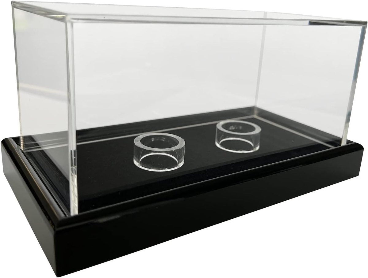 Acryl Vitrine 15x7x7cm / Showcase/display case/kijkkast met zwart fluweel bijvoorbeeld voor modelauto, Mineralen, fossielen, stenen, modellen, figuren, klokken, sieraden, munten