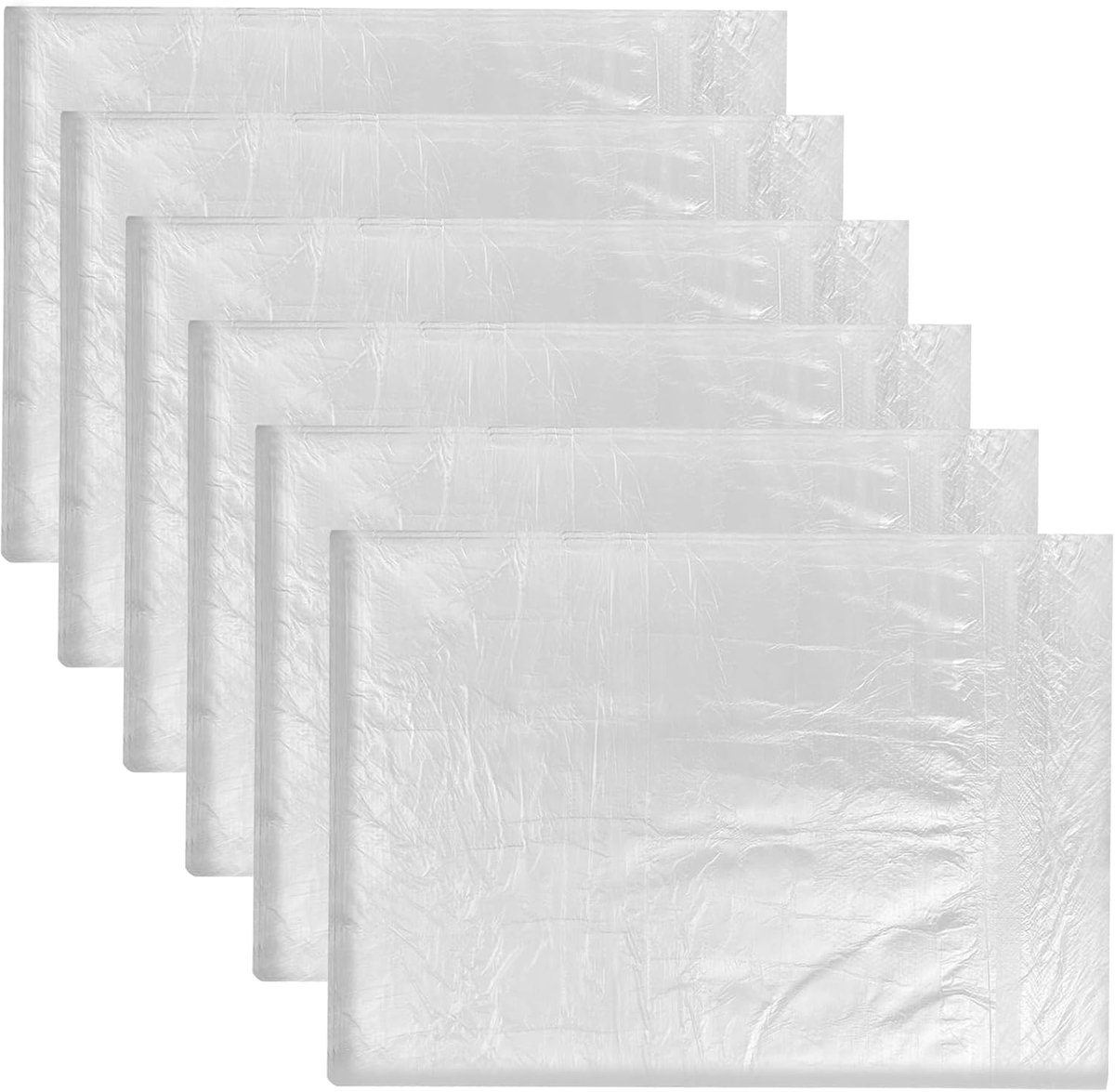 Afdekfolie Schilder 6-pack, Schilderfolie 4 x 5 m, Transparante stofbeschermingsfolie, Plastic zeil, Allesomvattende bescherming tegen stof van verf, Grote afdekzeil voor schilderwerk