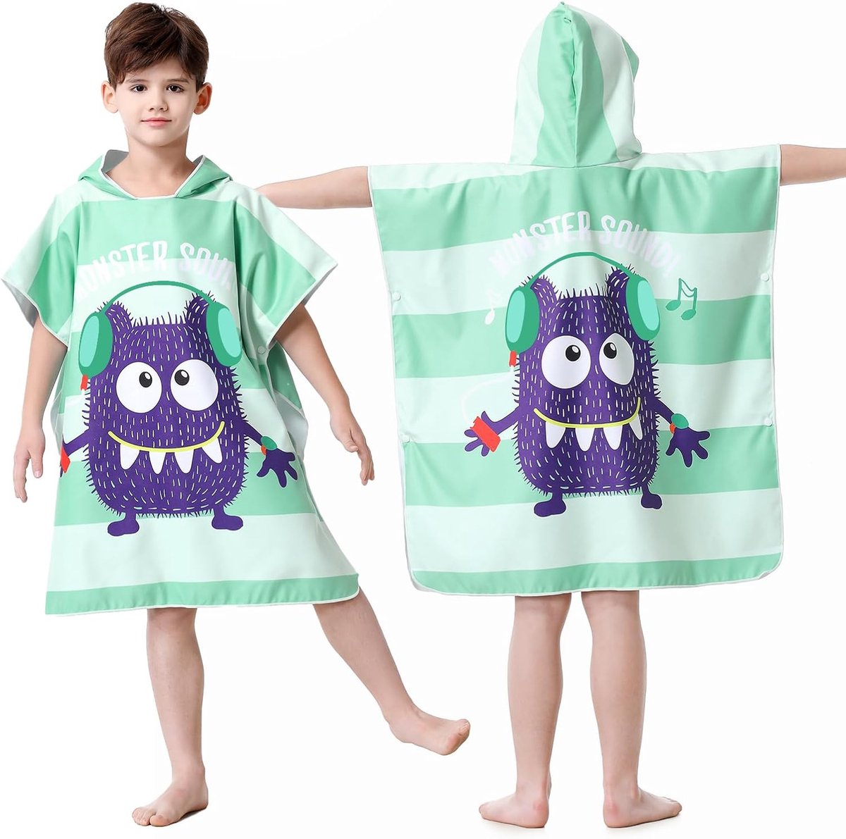 SnelShoppen - Hooded Poncho Handdoeken voor Kinderen, Sneldrogende Microvezel Bad- en Zwemhanddoeken, Veranderbadjas voor Meisjes en Jongens, Warme Wr