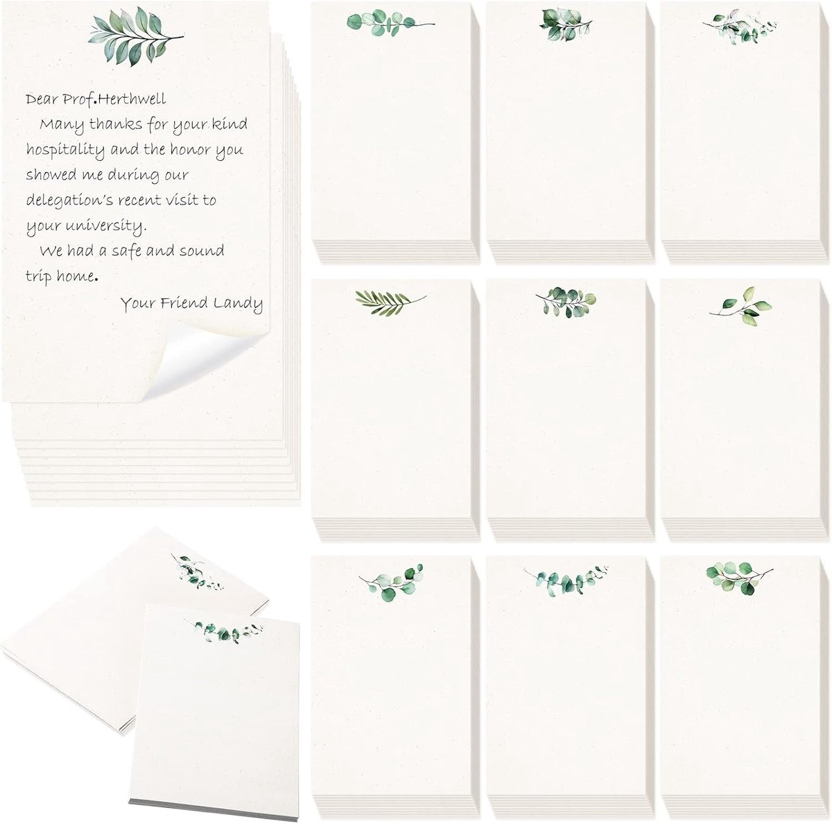 Notitiekaarten 4x6 inch - Eucalyptus bladeren - 100 stuks - Perfect voor school of bruiloft - ShopVlot