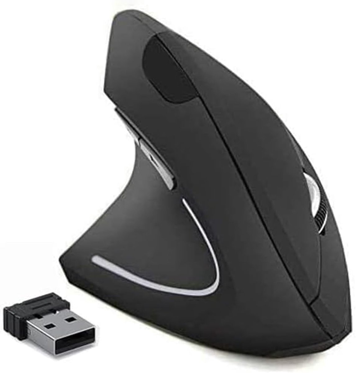 muis Linkerhand, 2,4 G Linkshandige draadloze verticale muis, ergonomische muizen, 3 instelbare DPI (800/1200/1600), speciaal voor linkshandigen