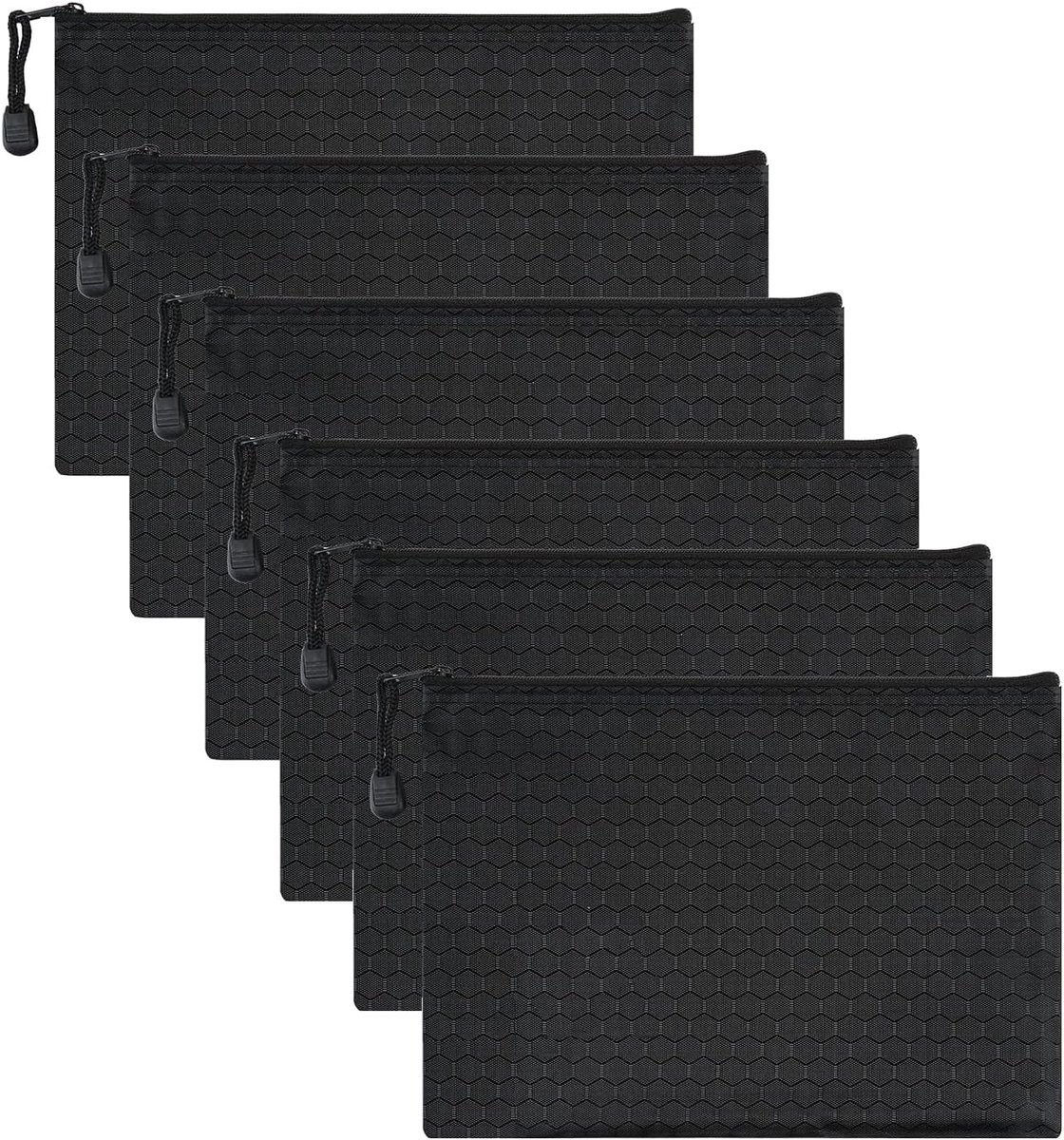 6 stuks A5-documententas met ritssluiting, waterdicht, voor documenten, contant geld, paspoort, bonnetjes