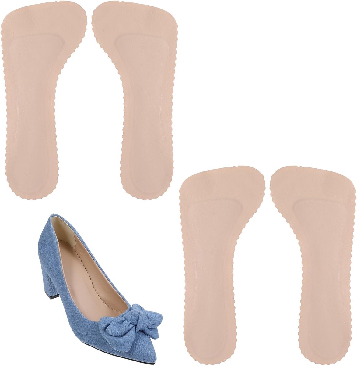 2 paar antislipzolen - Onzichtbaar - Zelfklevend - Ademend en zacht - Voor dames - Ballerina's