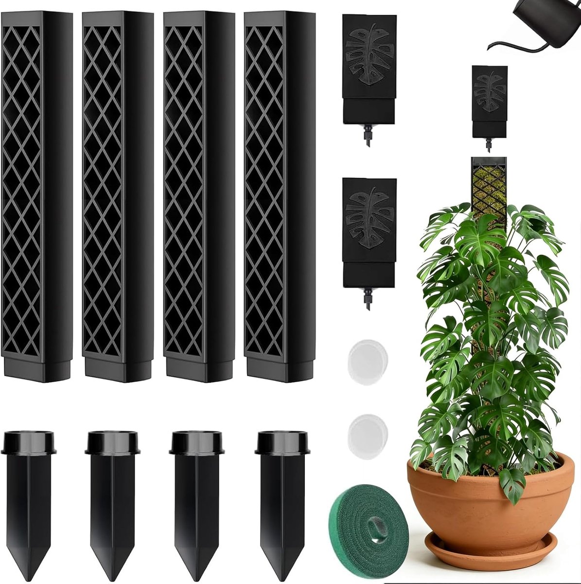 Mosstok Voor Monstera Klimhulp, Kamerplanten, 4 Stuks, Zelfbewatering, Mosstaaf, Monstera Plantenstaaf, Klimstaven, Plastic, Klimhouder Met Planten, Giethulp Voor Tuinbeplanting