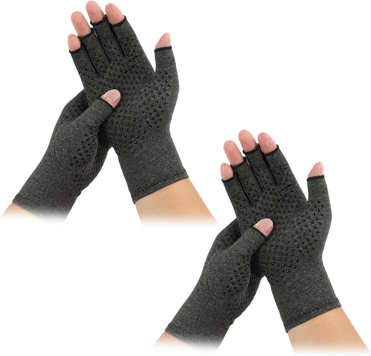 2 Paar Compressiehandschoenen Voor Artritis, Artritis Handschoenen Zonder Vingers, Biedt Warmte En Pijnverlichting, Antislip En Comfortabel, Voor Mannen En Vrouwen