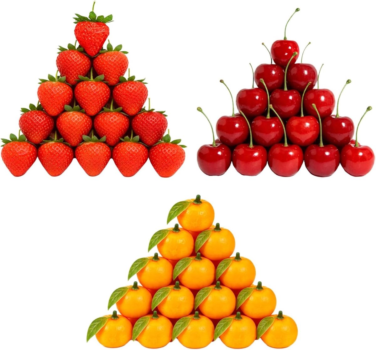 Kunstfruit, kunstaardbeien, kunststof aardbeien, realistische kunststof aardbeien, decoratieve kersen, decoratie kunstvruchten, voor thuis, keuken, feestdecoraties