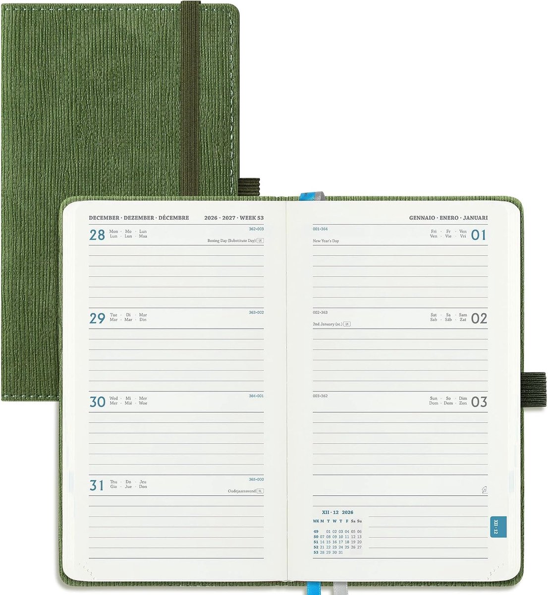 2026 2027: Pocket Weekagenda A6 Klein Boekagenda(16,4 x 9,5cm)