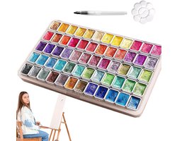 Aquarel Verf Set - Parelmoer Verf Glinster Verf - Creatief Schilderen - Parelmoer Glinster Effect - 60 Kleuren - Niet gespecificeerd